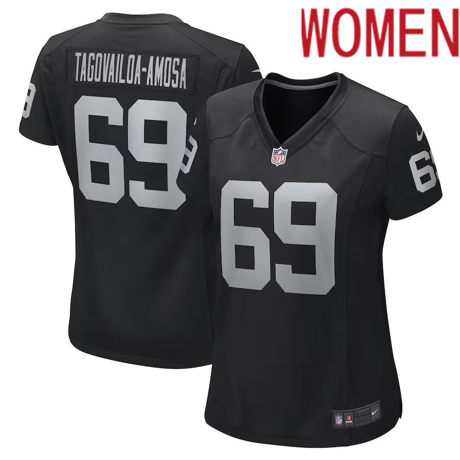 Women Las Vegas Raiders #69 Myron Tagovailoa-Amosa Nike Black Game Player NFL Jersey->women nfl jersey->Women Jersey